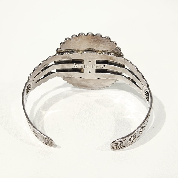 Vintage Southwestern Turquoise Sterling Silver Cuff Bracelet Pacific Jewelry Co - Picture 8 of 16